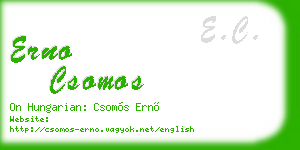 erno csomos business card